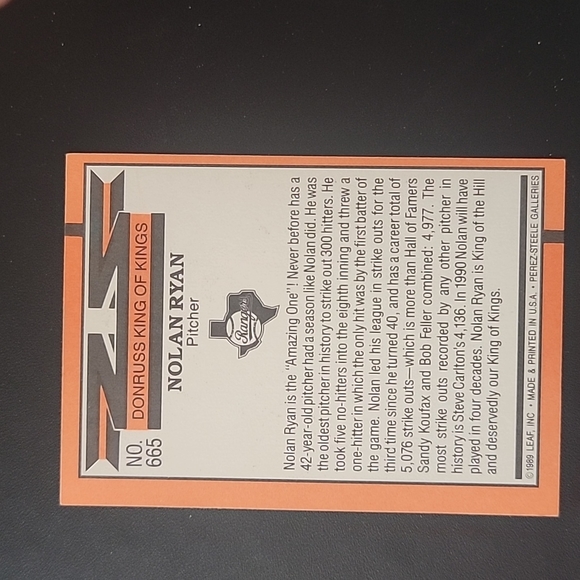 Nolan Ryan Donruss 1990 #659,#665,#166. 3 Baseball Cards all ERROR on INC No (.) - Picture 5 of 9